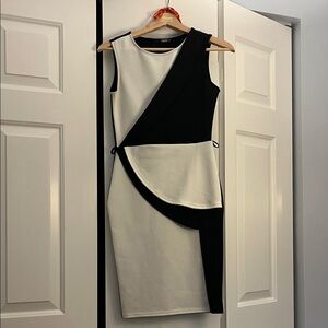 Quiz Black and White Asymmetrical Dress